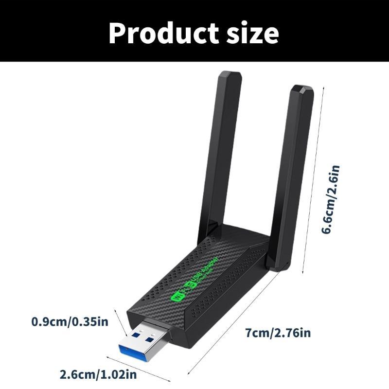 Fast Speed USB  WiFi Adapter, 1200Mbps 5G/2.4G Networking Adapter for Desktop Laptop PC