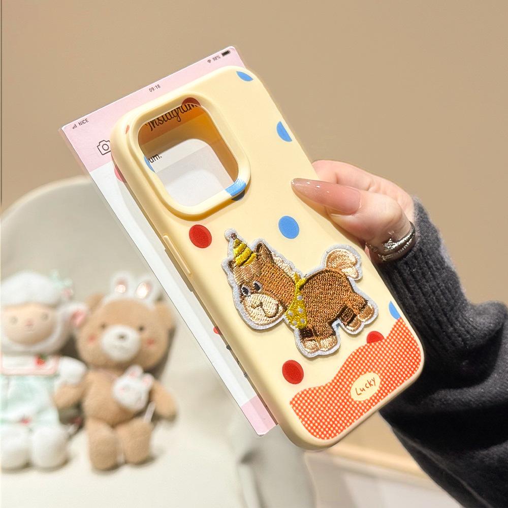 Applicable to Apple 16/17Promax mobile phone case Cartoon ins soft case iPhone15/14 versatile protective case 13
