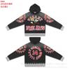 Americká Vintage Volná Mikina s Výšivkou a Kalhoty Širokého Střihu Set Pro Dospívající Ležérní Streetwear