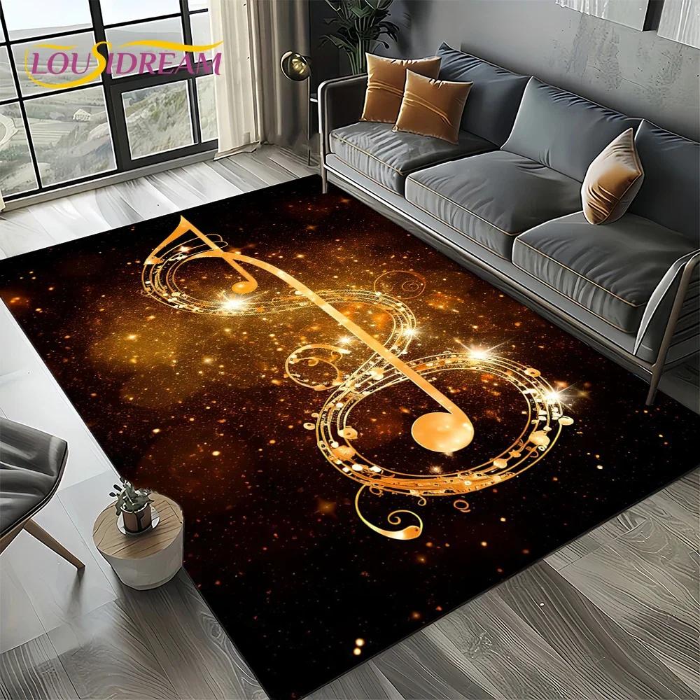 Dream Note Music Colorful Musical Score Cartoon Carpet Rug for Living Room Bedroom Home Sofa Decoration,Kid Non-slip Floor Mat