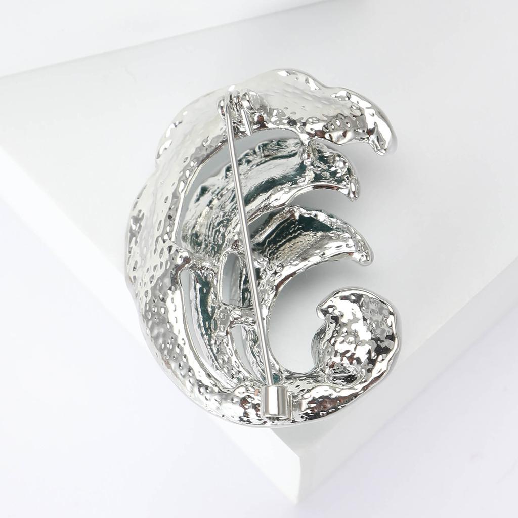 Fashion Enamel Oil Drip Wave Brooch Vintage Pearl Pin Ladies Clothing Accessories Corsage Accessories