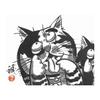 Sakura Tenugui Ink Drawing Series: "Akkanbe" Yokote Tenugui Hand Towel by Kurama Kobo, Masao Okubo - Japanese Lifestyle Goods from Shikisai-do, 100%