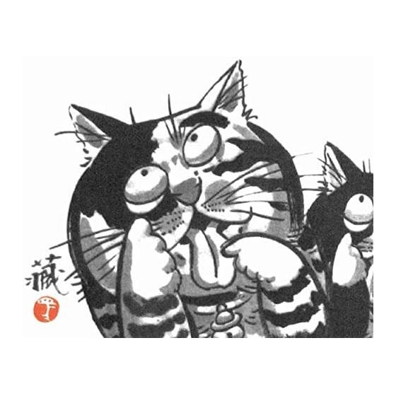 Sakura Tenugui Ink Drawing Series: "Akkanbe" Yokote Tenugui Hand Towel by Kurama Kobo, Masao Okubo - Japanese Lifestyle Goods from Shikisai-do, 100%