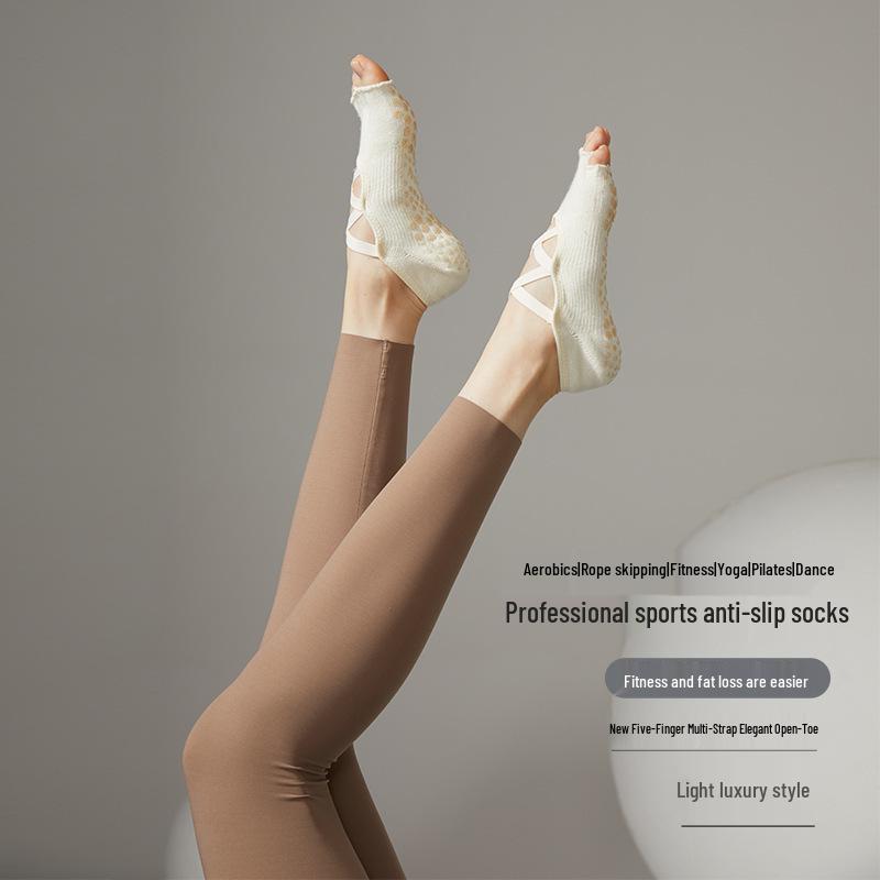 Non-Slip Five-Toe Yoga & Pilates Cotton Socks for Women