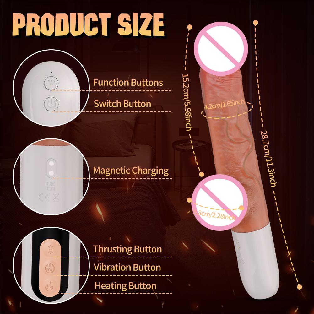 Thrusting  Dildo Vibrator with Suction Cup Telescopic Automatic Sex Machine for Adult Sex Products Erotic Sex Toys for Women