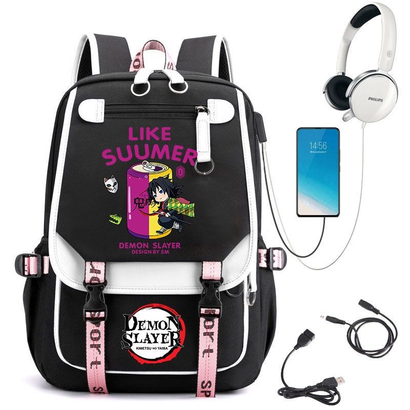 Demon Slayer Anime-Peripherie Rucksack stilvoller Anime-Themen-Schülerrucksack 0084