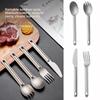 Long Handle Titanium Spoon Light Titanium Cutlery Fork New EDC Environmental