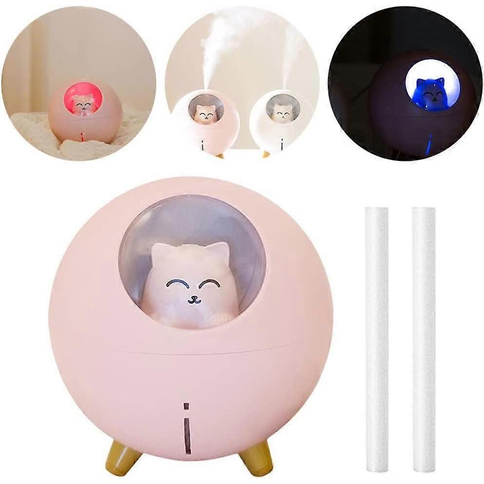 Mini USB Diffuser Humidifier Diffuser Moisturizing Humidifying Cup with Pink LED, Home Humidifier