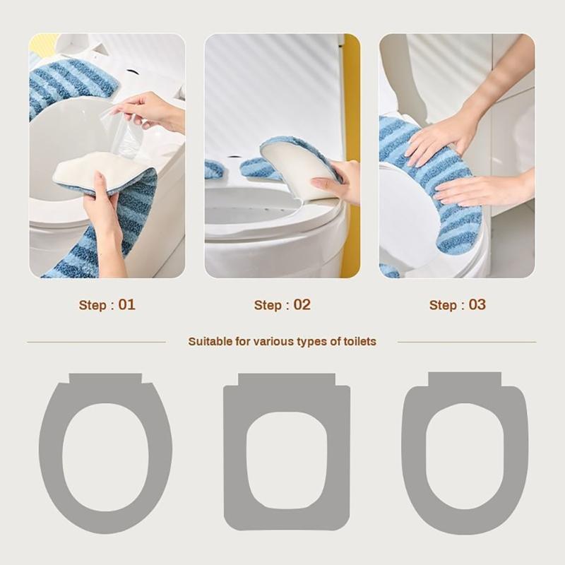 2pcs Reusable Toilet Seats Pad Seats Cushion Toilet Seats Cover Suitable for Home and Hotel Use Soft Warmers Accessories