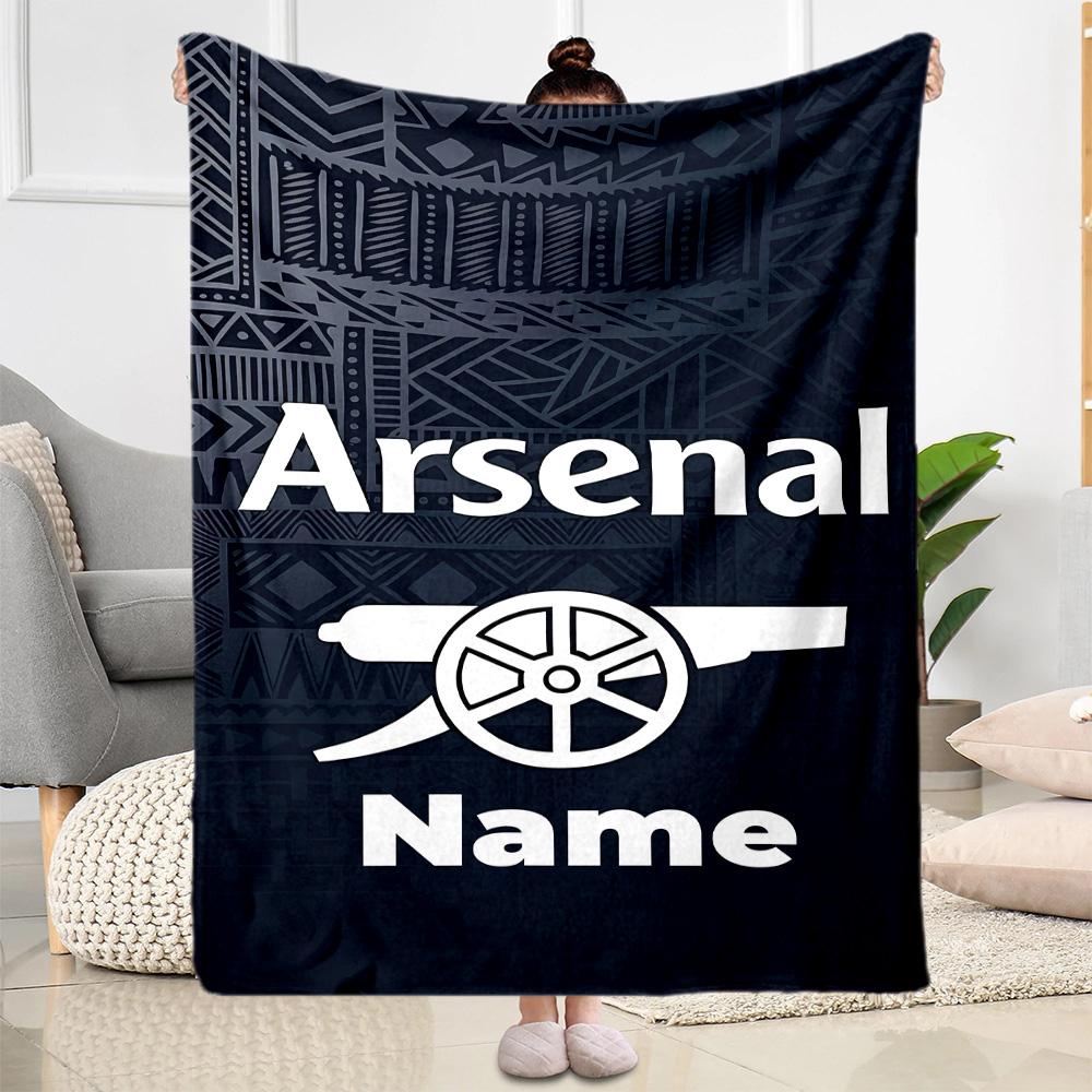 Arsenal Fan Art Personalized Text Blanket Gift Personalized Blanket Ultra-Soft Throw For Home Decor Office Bedding Seaside Four Seasons Universal