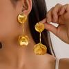 1Pair Romantic Petal Flower Long Hanging Earrings For Women Trendy Elegant Tassel Piercing Drop Earrings Party Jewelry Gift