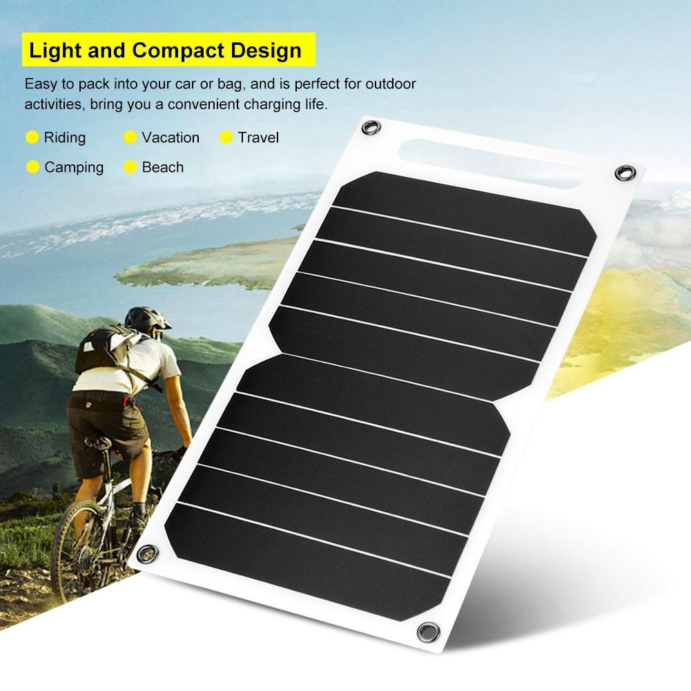 IP62 Waterproof Portable 10W Outdoor USB Solar Panel Mobile Power Charger High Efficiency