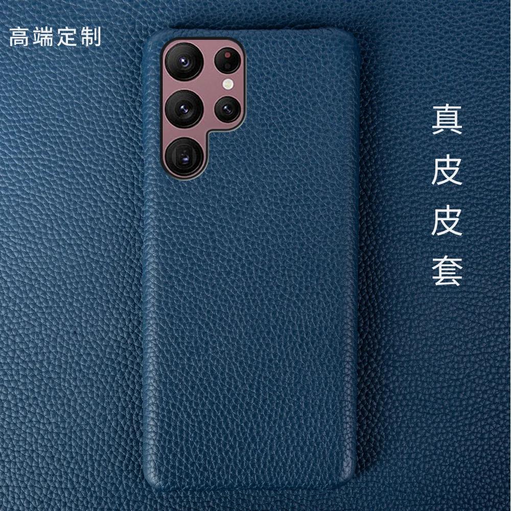 High-end Genuine Cowhide Leather Case for Samsung Galaxy S23 Ultra S24 S25+ 5G S22 Plus S21 S20 FE Note 20 Ultra Note 10 Note9