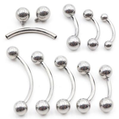 Alisouy 1PC Rosca Interna Bola de Titanio Ceja Curvada Anillo de Lengua Snug Daith Cartílago Hélix Pendiente Piercing Joyería Corporal