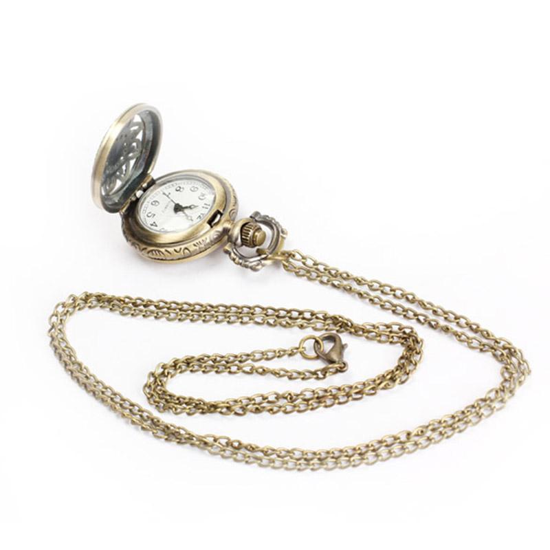 

.fashion Lotus Round Pocket watch Quartz Clock stainless steel case Pendant Necklace Chain for Women Men Pocket Watch gift