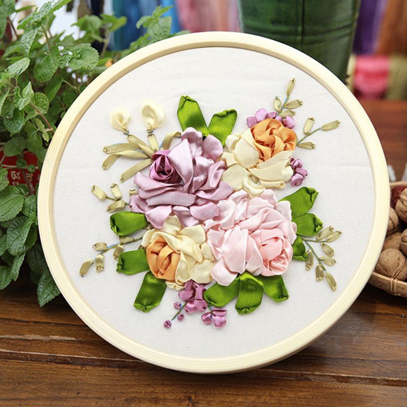 Ribbon Embroidery Hanging Picture Material Bag Small Fresh Three-dimensional Embroidery Manual Diy Beginner Material Bag