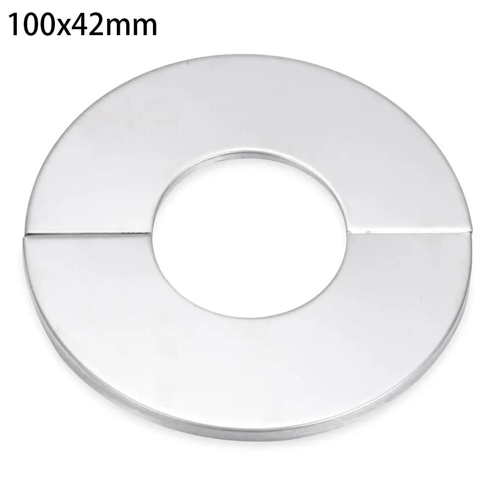 Black Shower Faucet Decorative Cover Chrome Finish Stainless Steel Wall Flange Water Pipe Wall Covers Bathroom Faucet Accessory