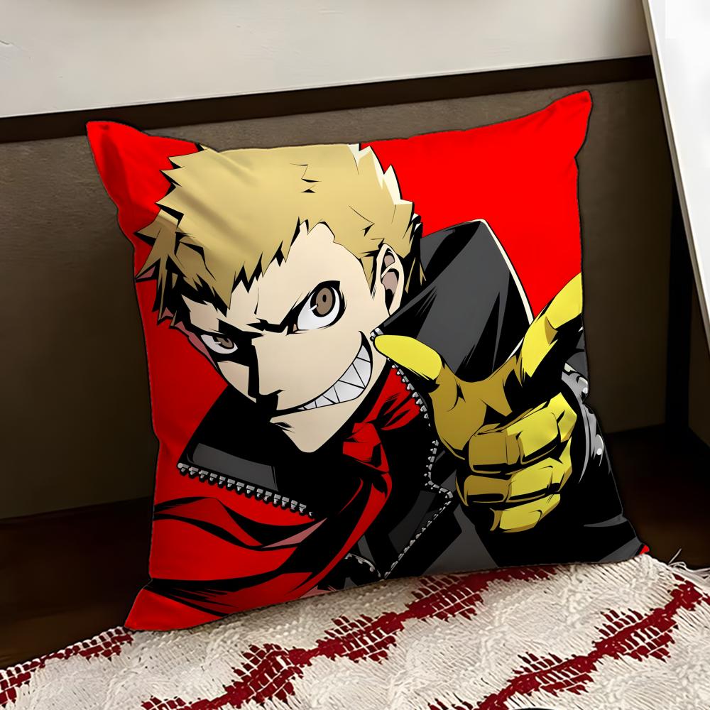 Anime PPersona 5 Cushion Cover Reversible Soft Durable Pillow Cover Home Car MultiScene Use for Daily Comfort