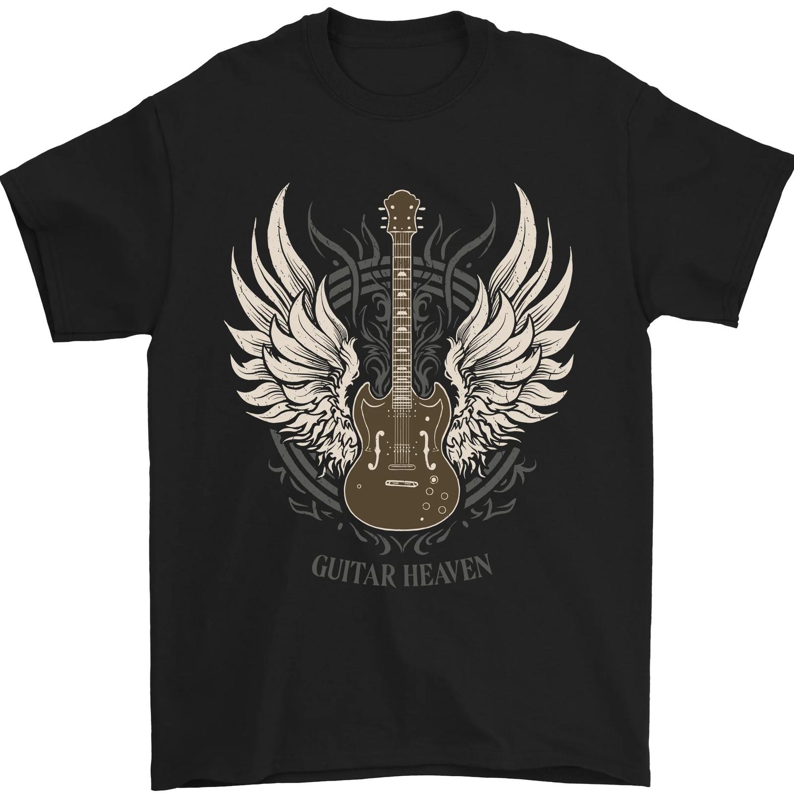 Guitar Heaven Rock n Roll Music Heavy Metal Mens T-shirt Cotton XL
