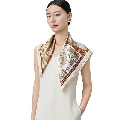 Shanghai Story Women's 100% Mulberry Silk Double-Sided Print Square Scarf