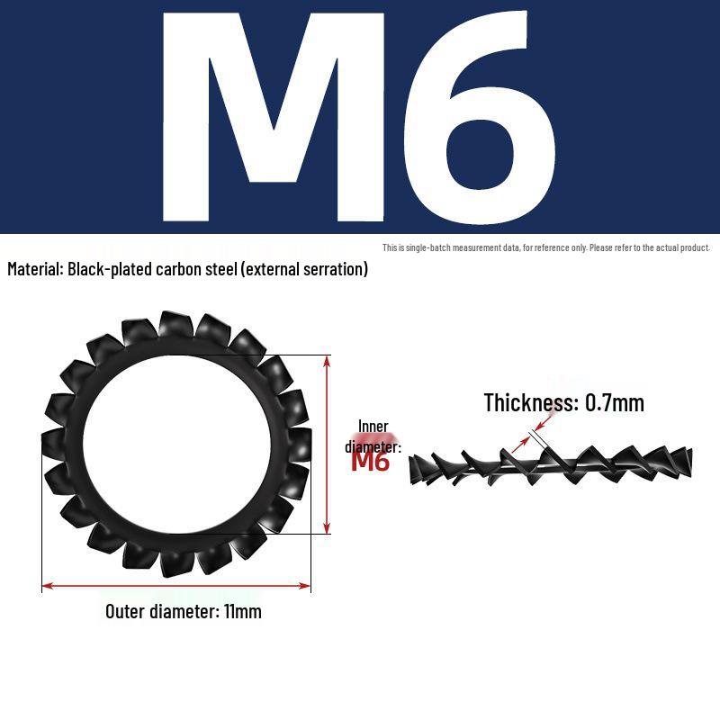 Carbon Steel Zinc-Plated Lock Washer with Inner and Outer Teeth