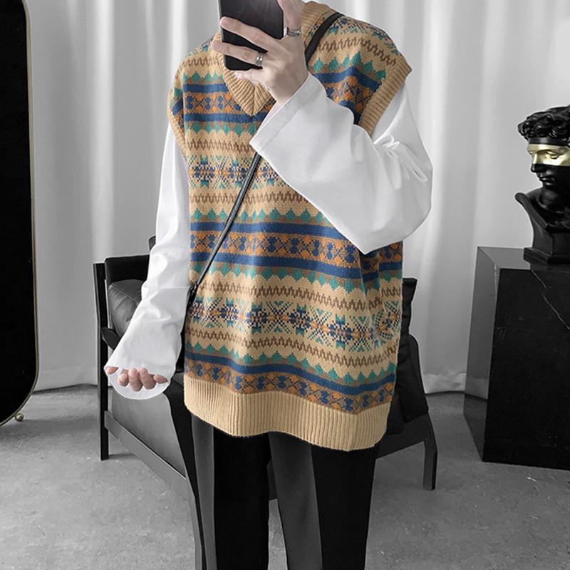 Men's Retro French Style Sleeveless Knit Vest