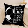 Soccer Lover Football Cushion Cover Soft Plush Fabric DoubleSided Printed Cushion Covers for All Seasons Modern HomeDecor Gift