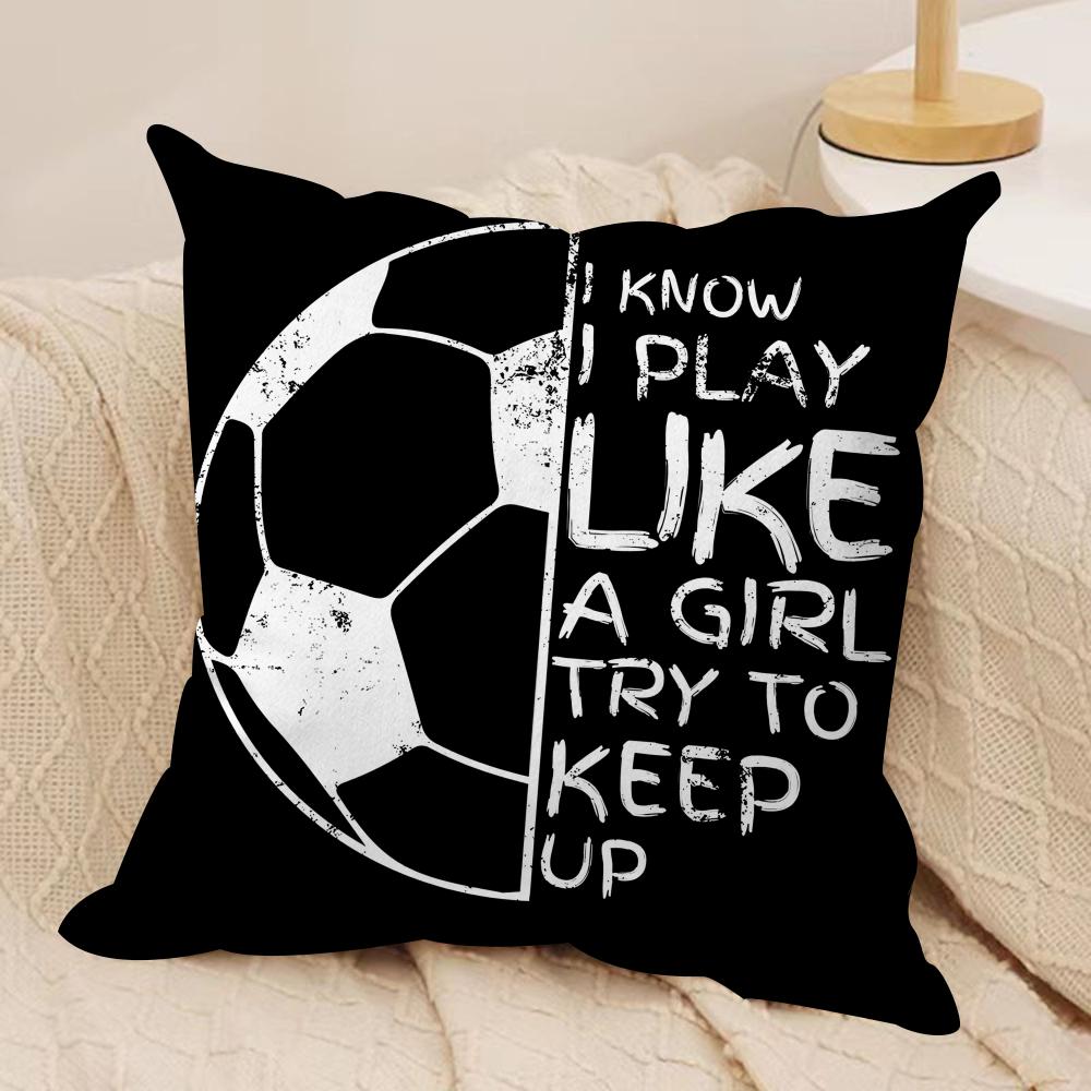 Soccer Lover Football Cushion Cover Soft Plush Fabric DoubleSided Printed Cushion Covers for All Seasons Modern HomeDecor Gift