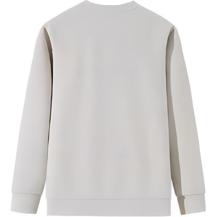 Anta Training Series Solid Color Crew Neck Pullover Casual Long Sleeve Sweatshirt Men Sweatshirt Malt-Gray 952447704-1