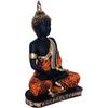 Meditating Buddha Statue For Home Decor Idol/Showpiece Decorative Showpiece - 17 Cm  (Polyresin, Orange)
