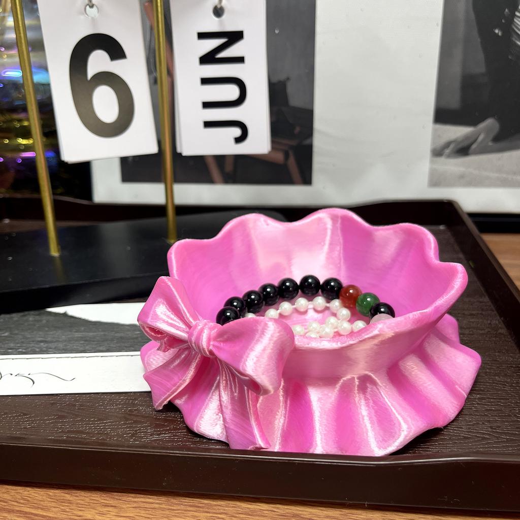 Cute Bowknot Shaped Jewelry Organizer Home Desktop Storage Tray Decor Display Holder for Ring Earrings Living Room Bedroom Decor