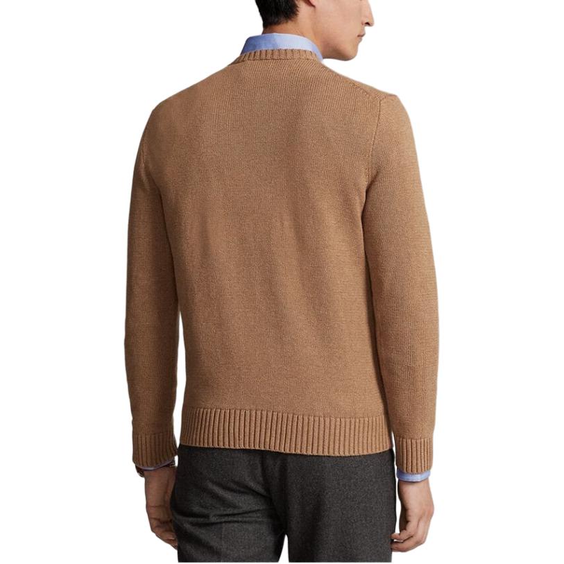 Polo Ralph Lauren Maglione Pullover Tinta Unita Girocollo Manica Lunga Felpa Uomo felpa Kaki 710810846-028