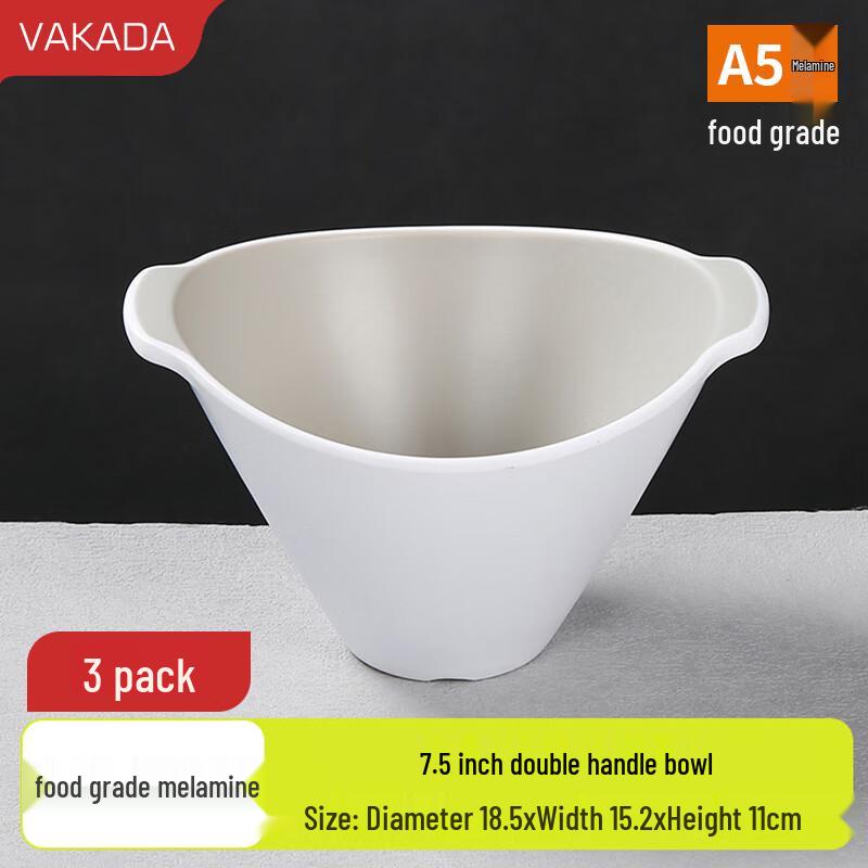 

VAKADA Melamine Round Shallow Bowls, 3-Pack