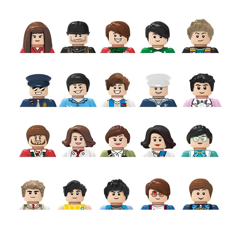 Non-Toxic City Characters Action Figures Building Blocks Policeman Teacher Fireman Occupation Mini Figurine Dolls Bricks Set Children Toys
