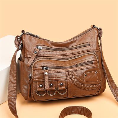 Vintage Pu Leather Luxury Purses and Handbags  High Quality Women's Bag Design Multi-pocket Ladies Crossbody Shoulder Bags