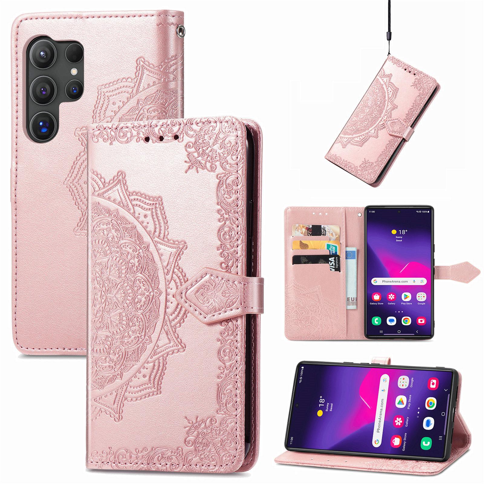 

Для Samsung Galaxy S25 Ultra Чохол-гаманець Шкіряний чохол для телефону з квіткою мандали Підставка F