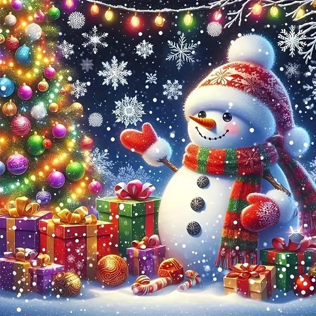DIY Full Round Diamond Painting Cross Stitch Merry Christmas Santa Claus Snowman Home Decoration Arts Diamond Painting 5d Diamond Art Painting