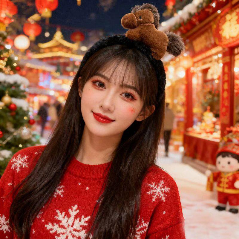 Cute Pony Plush Headband Year Of The Horse Hair Accessories Face Washing Makeup Photo Props Children'S Hair Acc