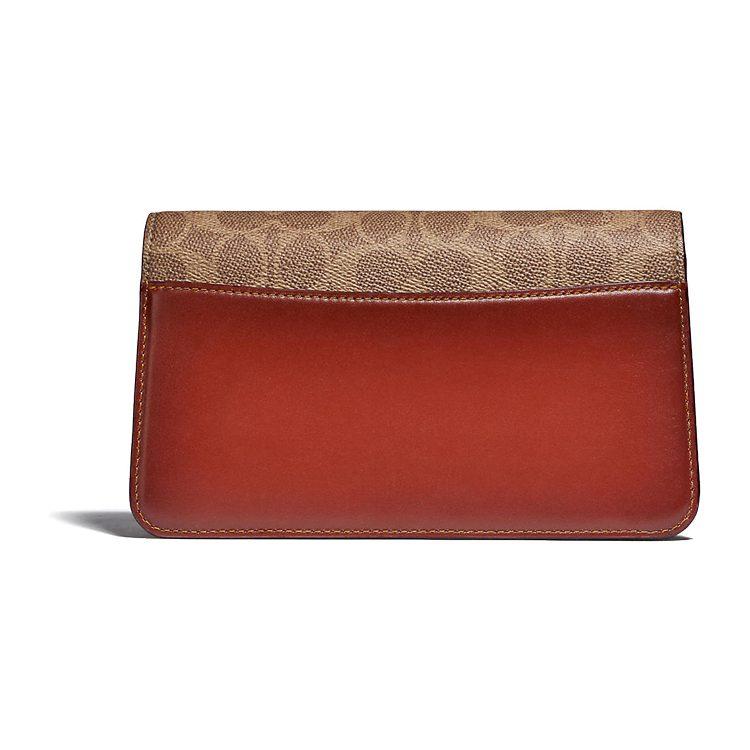 COACH Beat Coated Canvas With Leather Chain Bag, Portable Crossbody Bag, Shoulder Bag Women's Tan C0831-B4SI0