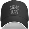 Checkered Game Day Baseball Cap Casual Cotton Adjustable Adult Racing Style Cap