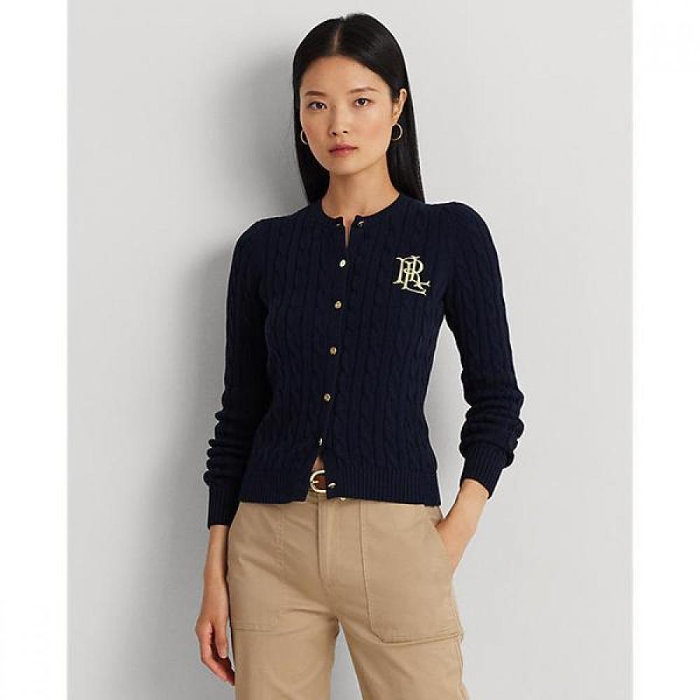 Lauren Ralph Lauren Cable Knit Cotton Cardigan Wmlrswes6820606410 XS