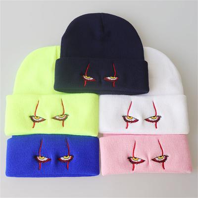 2020Mode Horror Clown Augen Strickmütze Für Männer Und Frauen Warmes Futter Weich Kältefest Outdoor Hip Hop Halloween Geschenk Mütze