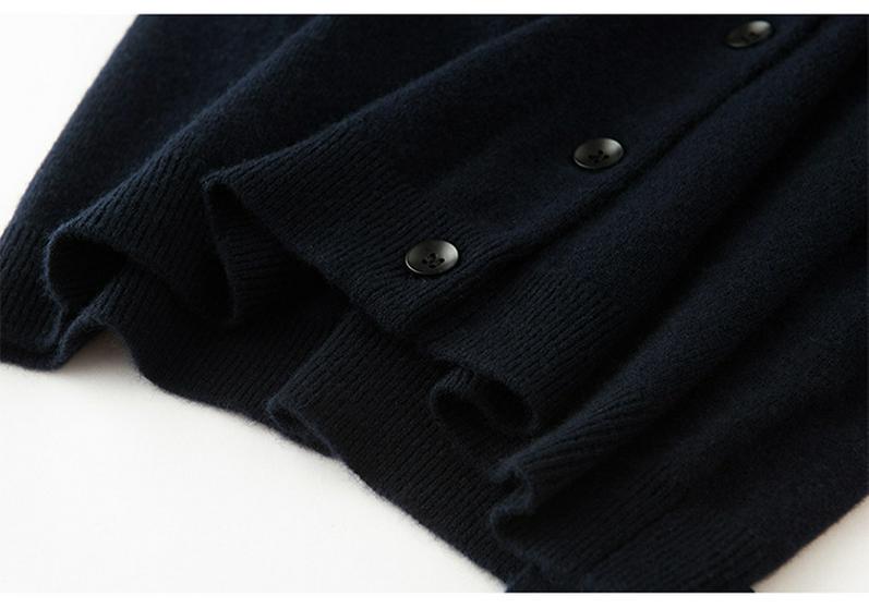 Women's 100% Cashmere Elephant Pattern Round Neck Cardigan Sweater