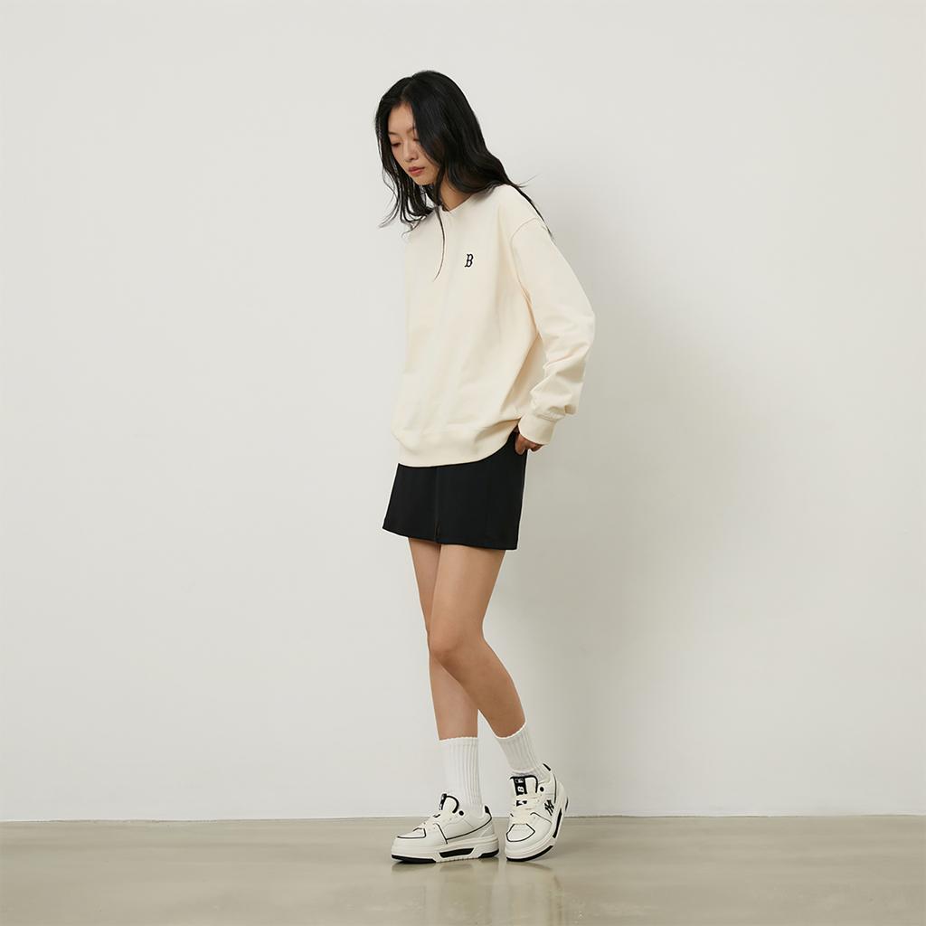 New MLB Chunky Liner Low Top Skateboard Shoes Unisex Ecru 3ASXCBS4N-50WHS