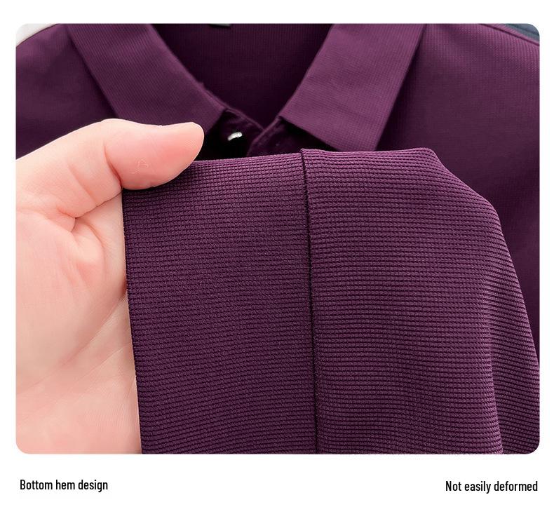 Men's Long Sleeve Polo - Loose Fit, Fashionable Lapel, Versatile Solid Color, Casual T-Shirt for Spring/Autumn