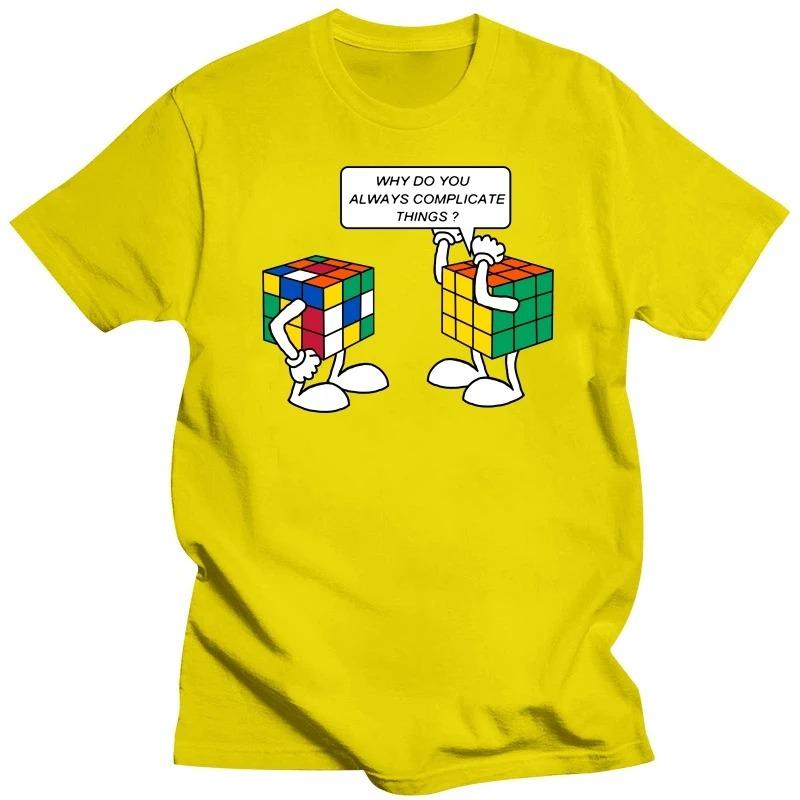 

Мужская футболка Высокое качество 100% хлопок Интересный принт Кубик Рубика Летняя Повседневная Крутая Свободная Футболка с круглым вырезом Мужские Топы 4XL