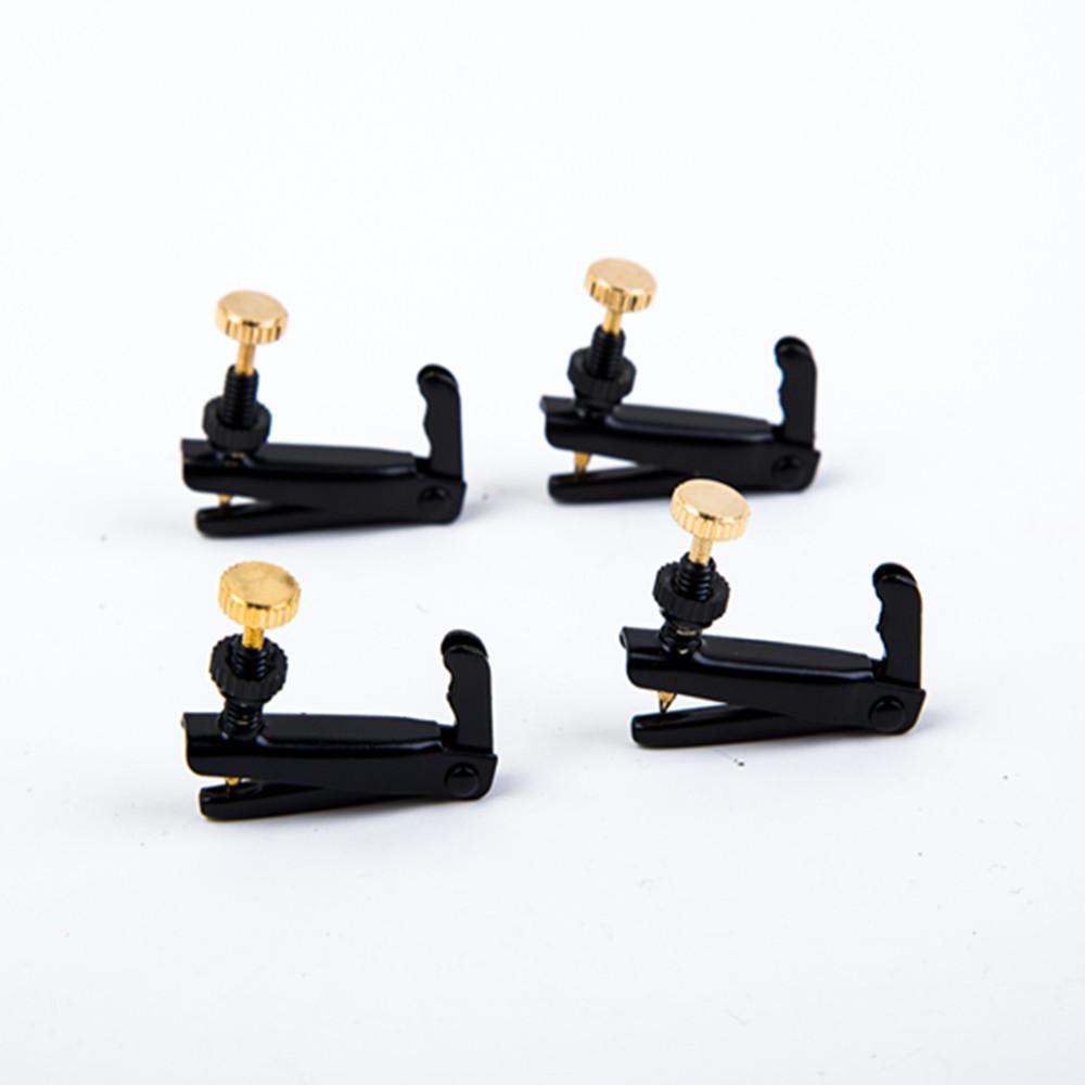 4Pcs/set Violin Fine Tuner Adjuster Copper Plating Screws for 3/4 4/4 Size Violin Violin Accessories Black