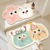 Diatom Mud Japanese Cartoon Bathroom Absorbent Floor Mat Household Bathroom Door Non-slip Foot Mat Toilet Quick-drying Carpet