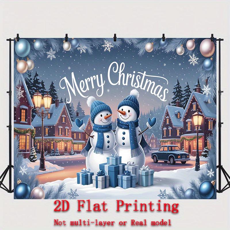 Party Backdrop Flat Snowman Tree Winter Holiday Serves Photos Event Backdrop Decoration Party Decor