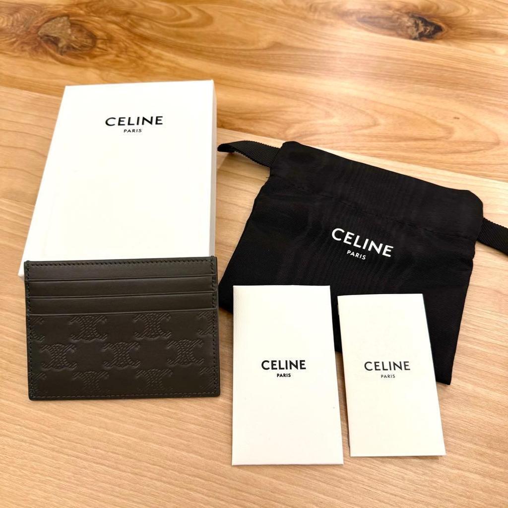 Used [New] Celine Triomphe Embossed Card Holder